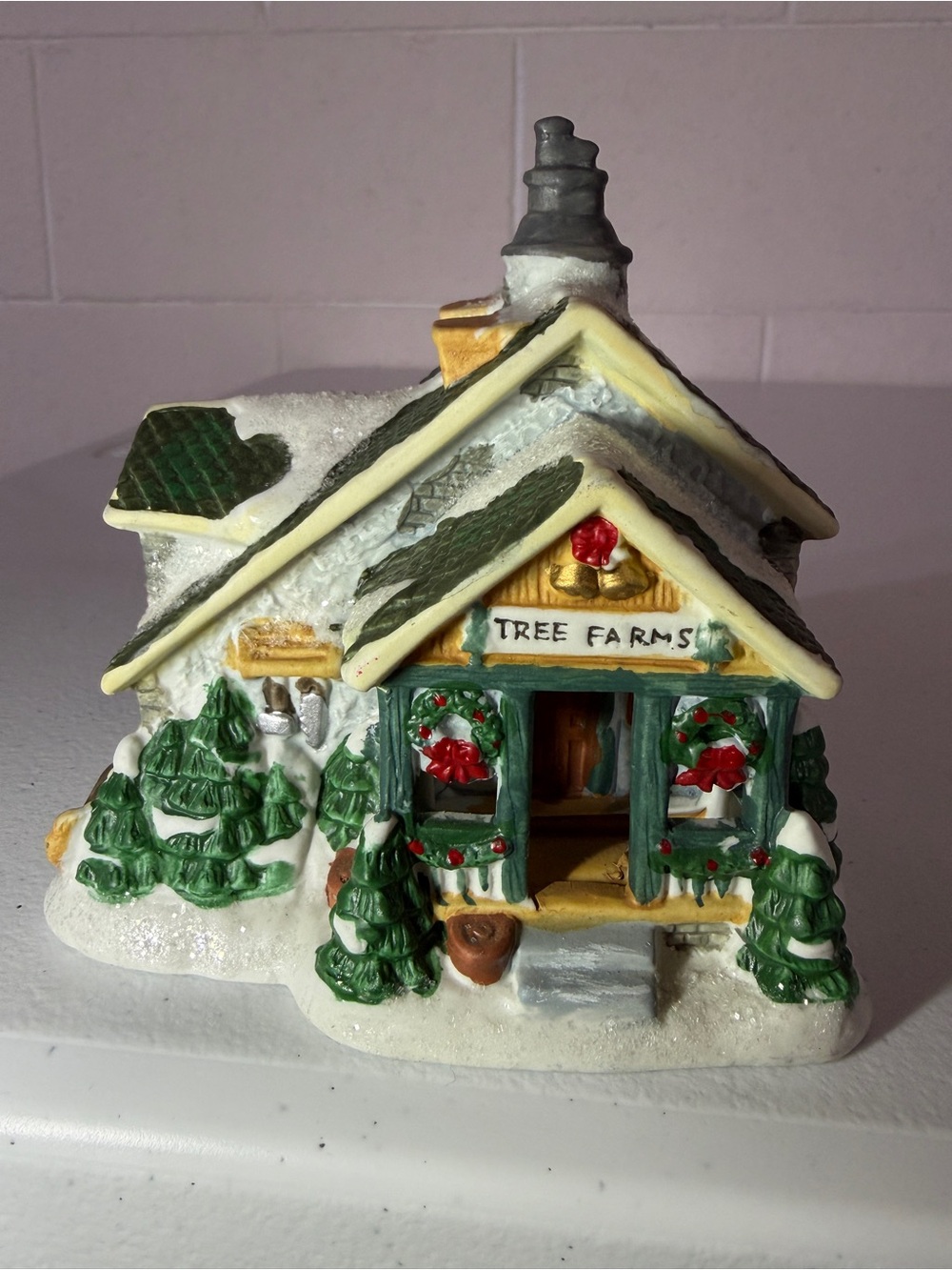 Vintage Cobblestone Corners Tree Farms Village House Christmas 2003